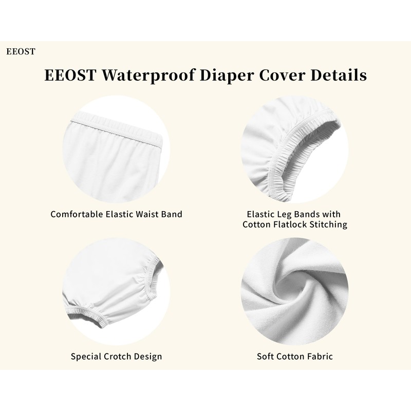 EEOST Adult Diaper Cover Silent Waterproof Plastic Rubber Pants for
