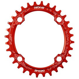 BestPartsCom Elite 104mm BCD 32T 34T 36T 38T Narrow Wide Single Chainring Round Oval 1X System AL7075 CNC Ultralight Bicycle Chainwheel Single Chain Ring fit MTB XC Trail (Red Oval, 32T)