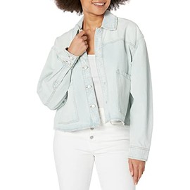[BLANKNYC] Womens Luxury Clothing Denim Trucker Jacket, Comfortable & Stylish Coat, Piano Solo, Medium