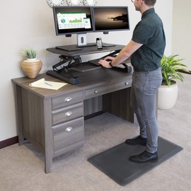 Seville Classics AIRLIFT 39" Anti-Fatigue Standing Desk Ergonomic Comfort Mat-Commercial Office Home Garage Kitchen Rug, Gray