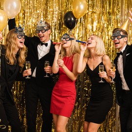 12Pcs 40th Birthday Decorations Kits, Stylish Birthday Paper Eyeglasses 40th Birthdays Crowns Hats with Gold Glitter, Photo Booth Props Supplies Ideal Him Her Girls Women Party Favors Decors