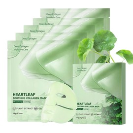 Heartleaf 70 Soothing Collagen Mask, Deep Collagen Face Mask Overnight, 5 PCS Hydration Korean Face Mask Glass Skin, Skin Care Beauty Masks for Soothing & Hydration & Anti Wrinkles for Sensitive Skin