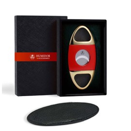 Cigar Cutter Double Blade Guillotine, Cigar Cutter Diameter 25 mm Stainless Steel Double Blade Cigar Drill Zinc Alloy Body, Golden Rose Cigar Board, Cuban Cigar Cutter Set Gift