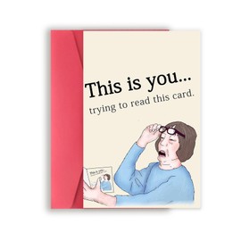 VvOoOvV Happy Mother's Day Cards Gifts for Mom, Funny Birthday Card for Her Mom Wife Grandma, Humor Old Age Card for Women, Bad Eyesight Card, This Is You Trying to Read This Card