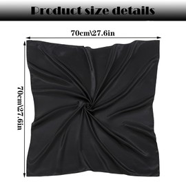 Lyxhag Women's Lightweight Silk Scarf, Elegant Silk Scarf, Bandana, Neckerchief and Headscarf, Gift for Women, Versatile Silk Scarf, black