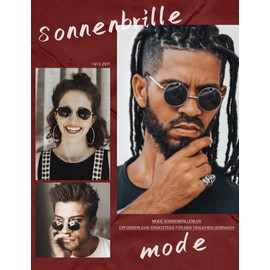 ANYLUV Sunglasses Men's Polarised Round Sunglasses Men Women Classic with UV Protection, 01 Black/Grey