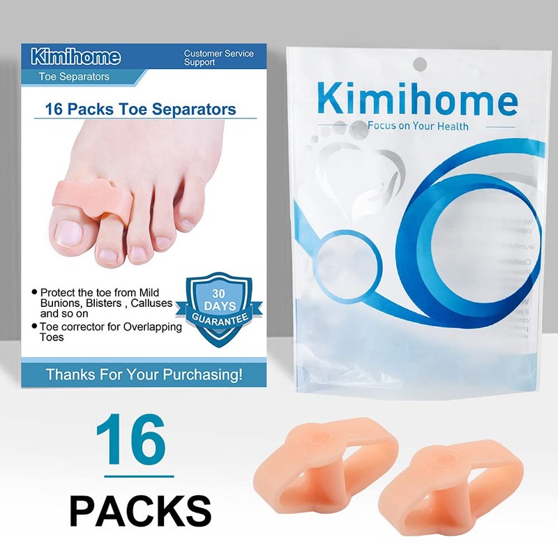 Kimihome Gel Toe Separator, Bunion Corrector with Double Loops, Prevents