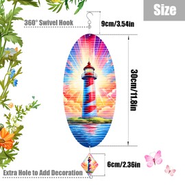 Leafcraft Lighthouse Helix Metal Wind Spinners for Yard and Garden,12 Inch 3D Stainless Steel Hanging Kinetic Yard Art Wind Sculpture Decor Outdoor Indoor