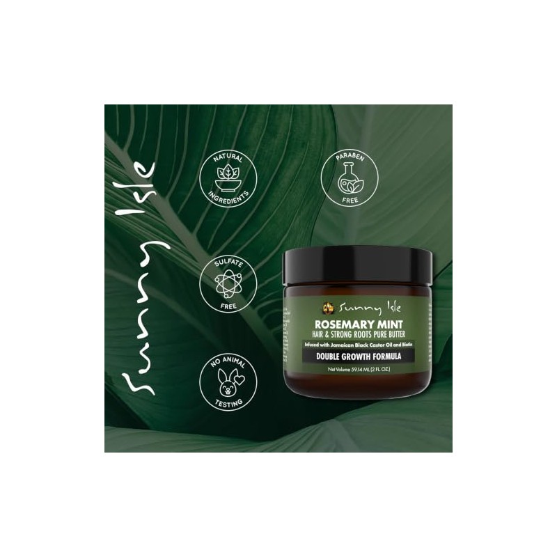 Sunny Isle Rosemary Mint Hair and Strong Roots Butter 2oz