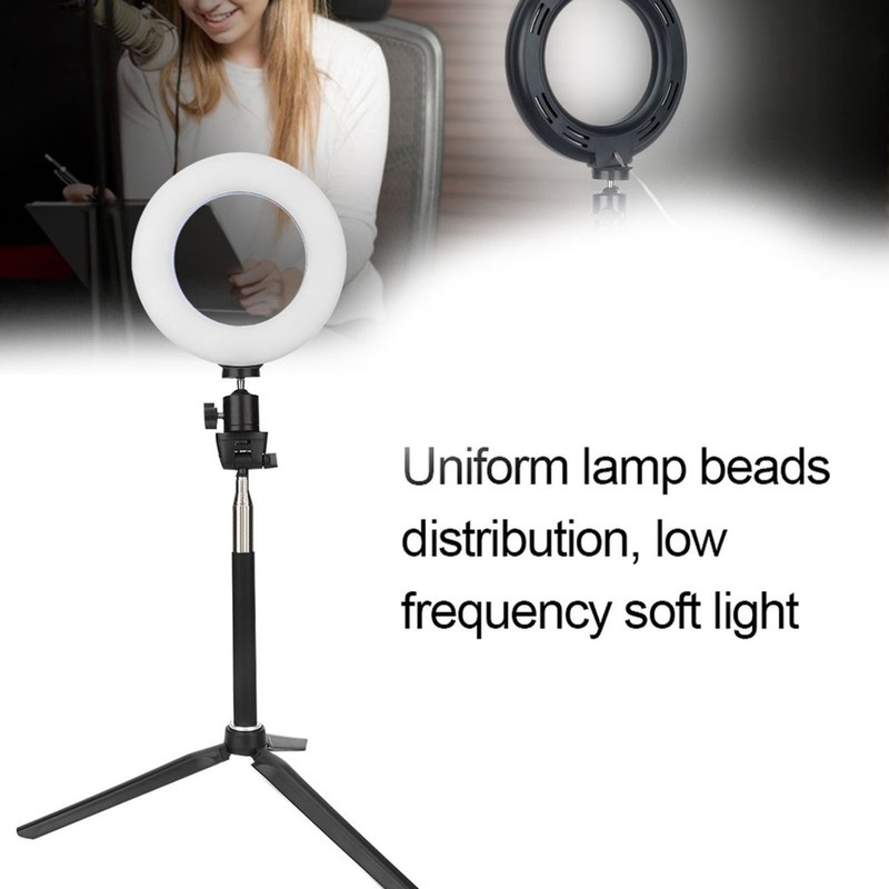 6 Inch Ring Light Dimmable LED Fill Light with Stand
