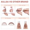AILLSA Uñas Postizas Francesas de Gel, 180 Unidades, Largas, Cuadradas,