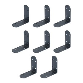 Rmdusk 8Pcs Heavy Duty Corner Braces Solid Metal 90 Degree Joints Support Right Angle Brackets 3mm Thick Black, 88x88x38mm Corner Bracket Fastener for Wood Wall Shelves