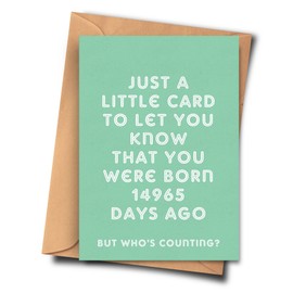 Funny 41st Birthday Card You Are 14965 Days Old for Her From Him, Wife, Twin-Brother, Godmother (A5-5.8x8.3inch - 14.8x21cm) With Envelope