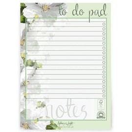 Ashton and Wright - Daily to do Pad – A5 Floral Desk Planner Organiser – 60 Sheets - 80 GSM (Green Apple Blossom)