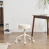 DR.LOMILOMI Pneumatic Swivel Rolling Stool Chair 503 Kai (Standard, Cream)
