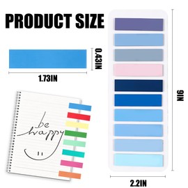 XOYTN 3200pcs Sticky Tabs, 16 Packs Index Tabs Colored Mini Repositionable Book Page Markers Annotation Labels File Flags Tabs for Reading Notes, Books, Notebook,Classify Files, Office Supplies
