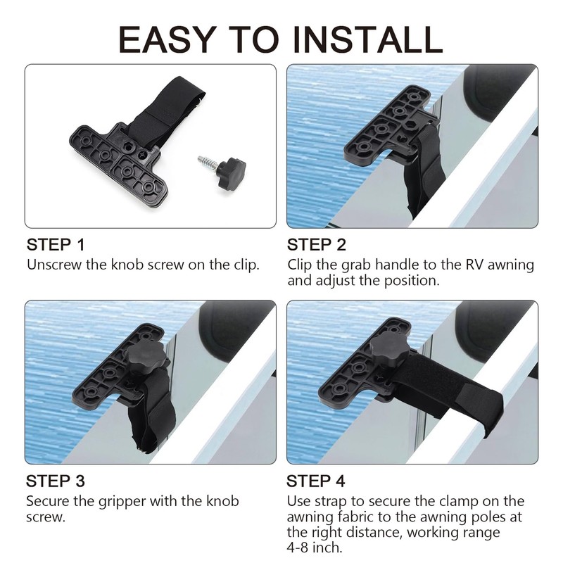 scottchen PRO RV Awning Clamps 6-1/4'' RV Awning de-Flapper for