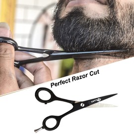 YSCARE Beard Scissors Hair Scissors Mustache Scissors Premium Hairdressing Scissors Extra Sharp Hair Cutting Hairdressing Scissors Stainless Steel (5 Inches)
