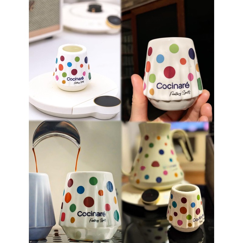 Cocinare KissCup Ceramic Espresso Cup – 2.2oz Demitasse Cup for