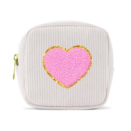 Pocmimut - Bolsa de maquillaje para mujeres y adolescentes, regalo de cumpleaños ideal para novia, profesora y madre, Mini-Blanco, Mini, Amor