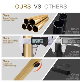 ZOZOE Metal Coat Rack Stand, Modern Coat Rack Freestanding with 8 Hooks, Coat Racks Easy to Assemble, Coat Tree Stand for Bags, Hats, Entryway, Office (Golden)