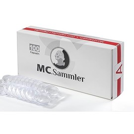 MC.Sammler Coin Capsules Size Inner Diameter 41 mm, Pack of 100, 1 Oz, Commemorative Coins, Collector's Coins, Commemorative Coins
