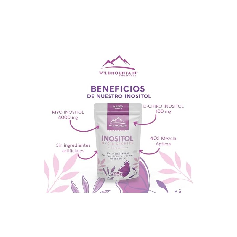 Myo Inositol y D-Chiro Inositol 40:1 Mezcla Óptima, Suplemento Alimenticio