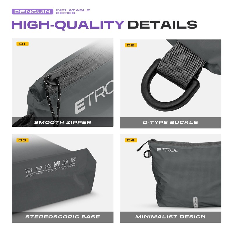 ETROL Travel Packing Cubes Set of 3, Waterproof Compression Storage