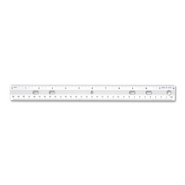 S.P. Richards Company Standard Metric Ruler, 12" Long, Holes for Binders, Clear (SPR01488)