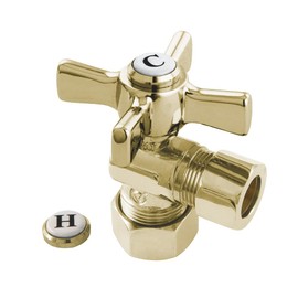 KINGSTON BRASS CC54402ZX Millennium 5/8-Inch X 1/2-Inch OD Comp Quarter-Turn Angle Stop Valve, Polished Brass