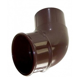 FLOPLAST 68mm Round Gutter Pipe 112 Degree Offset Bend - Brown