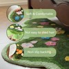 Green Moss Leaf Bathroom Carpet,Anti Slip and Cute Bath Mat