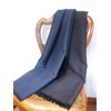Italian made Scarf, Wool, Silk, Soft, Tweed, Men's, Women's, Blue,