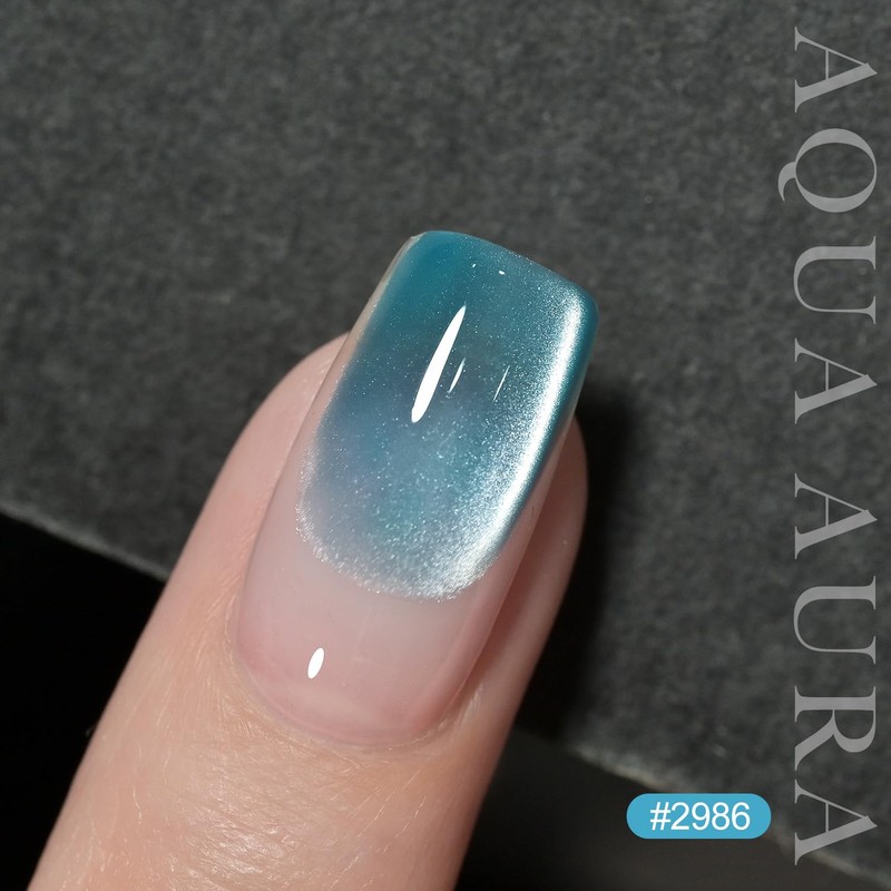 GAOY Jelly Blue Cat Eye Gel Nail Polish, 16ml Glitter
