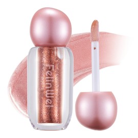 FelinWel Super Sparkly Lip Gloss, Shining and Nourishing, Fresh Texture, Buildable Formula, One for Multipurpose, 02# Nude Glow