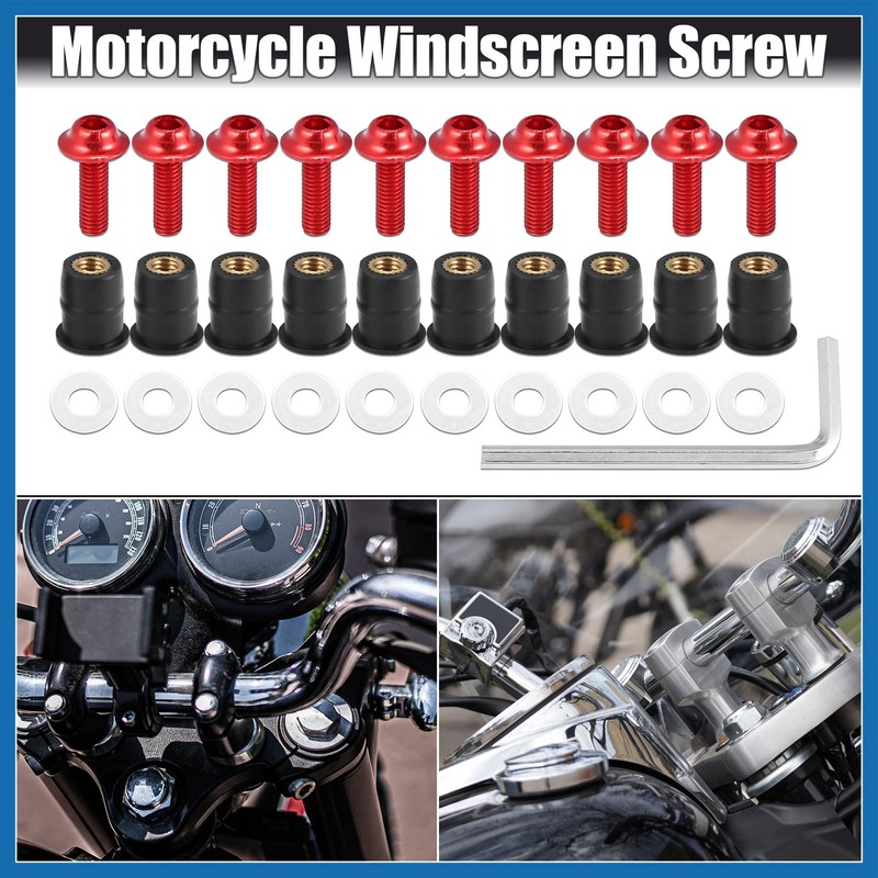 A ABSOPRO 10pcs M5 Motorcycle Windscreen Screw Fairing Windscreen Bolt