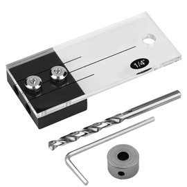 For Rockler Dowelling Jig Drill Guide Straight Jig Straight Hole Locator Pocket Hole Jig Step Drill Bit Set Dowel Hole Drilling Guide Locator Woodworking Tool for Woodworking
