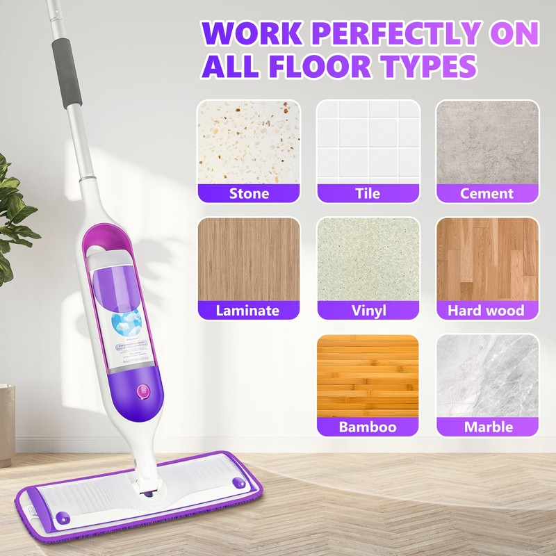 6 Pack Reusable Mop Pads for Swiffer PowerMop, Wood Floor