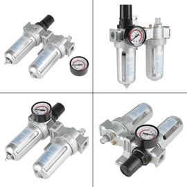 Air Pressure Compressor Filter Gauge Trap Oil Water Regulator Kit for Tools