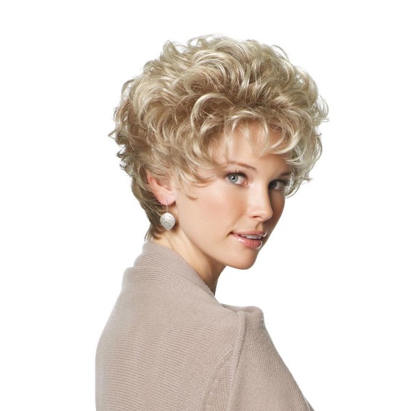 Cheer Wig Color G829+ Dark Cinnamon Mist - Gabor Wigs Short Razor Tapering Chic Curly Layering Synthetic Women's Capless Comfort Fit