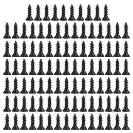 Belvanr Screws Black Pack of 100 Screws Set Threaded Screws Set Self-Tapping Wood Screws Carbon Steel Screws Phillips Wood Screws Black Flat Head Screws Wood