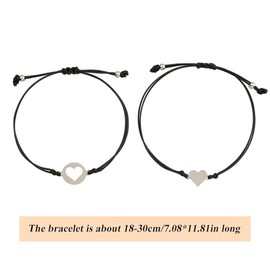 Visxcnu 2 Matching Mother and Daughter Bracelet Set Heart Shaped Bracelets Jewellery Birthday Gifts for Mother and Daughter Girls, Metal