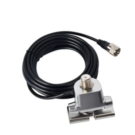 UAYESOK Mobile Antenna Mount Bracket Clip Trunk Lid Hatchback Car Antenna Mount Base with 5M/16.4ft SO239 to PL-259 RG-58 Coax Cable