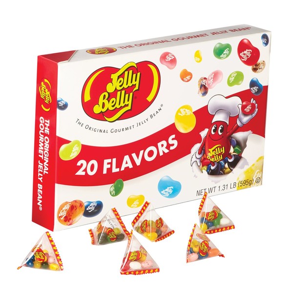 Jelly Belly Jumbo 1.31 Pound Box of Assorted Jelly Beans - 20 Assorted Flavors - Small Individual Bags - Official, Genuine, Straight from the Source