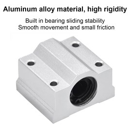 HiPicco Linear Motion Ball Bearing Slide Block, SCS10UU 10mm Pillow Block Closed Linear Bearing Aluminum Bushing Linear Rail Support Guide Shaft Bearing for CNC 3D Printer Parts 4 Pack