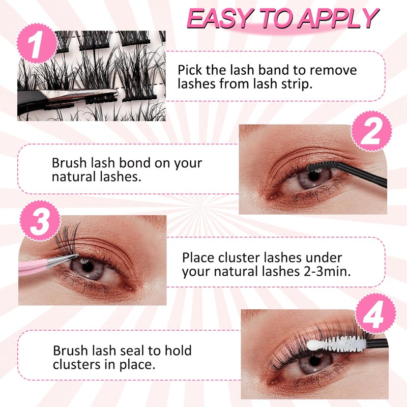 DIY Eyelash Extensions Set, 8-16 mm, Mixed Fluffy Eyelashes, Individual