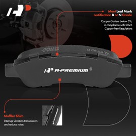 A-Premium Rear Ceramic Disc Brake Pads Set Compatible with Ram ProMaster 1500 2014-2021, ProMaster 2500 2014-2021, ProMaster 3500 2017-2021, 4 Pcs