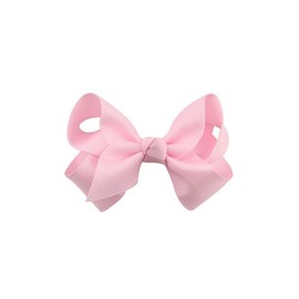 Hrlace Pack of 10 3 Inch Hair Clips Girls Small Bow Hair Clips Soft Grosgrain Ribbon Hair Bow Clips Baby Hair Clips Bow Hair Accessories for Children, Girls, Gifts, Pink