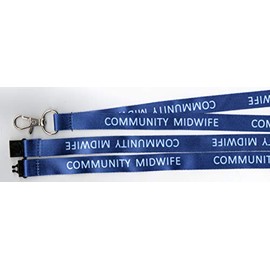 1 Blue Community Midwife Printed Midwifery Safety Breakaway Lanyard: Free UK P&P