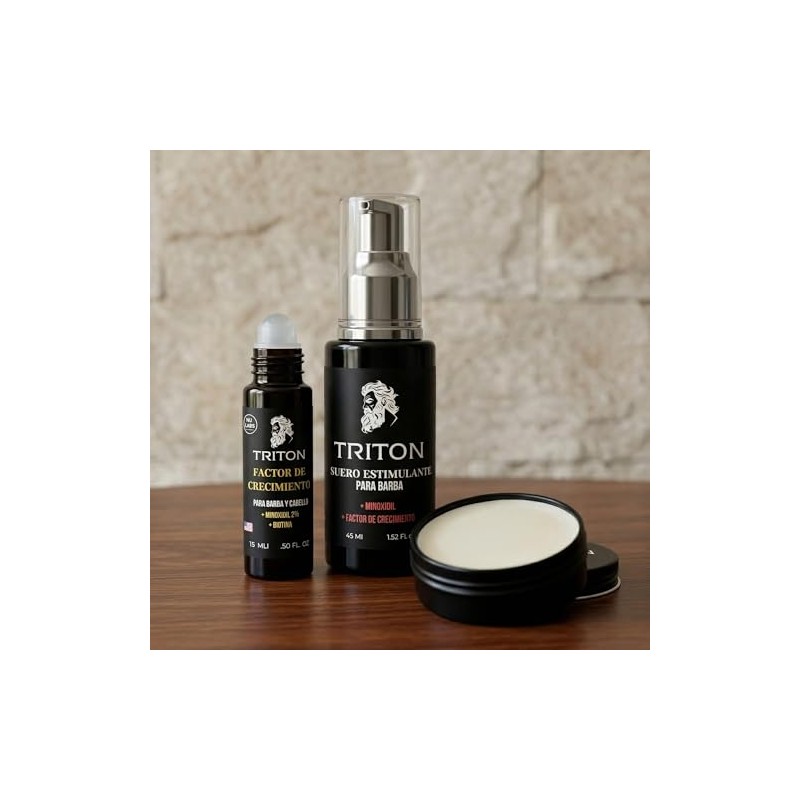 Kit para Crecimiento de Barba con Suero y Cera, Hombre,
